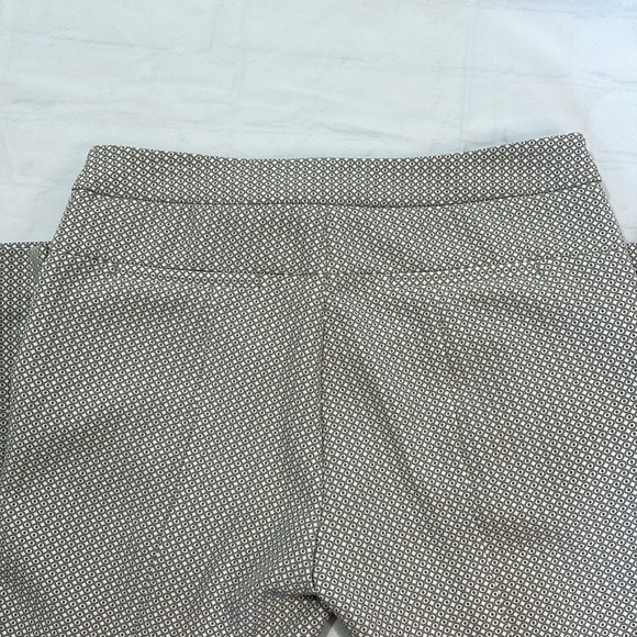 NWT Adrianna Papell Taupe Geometric Print Pants Size 4 - Picture 2 of 11